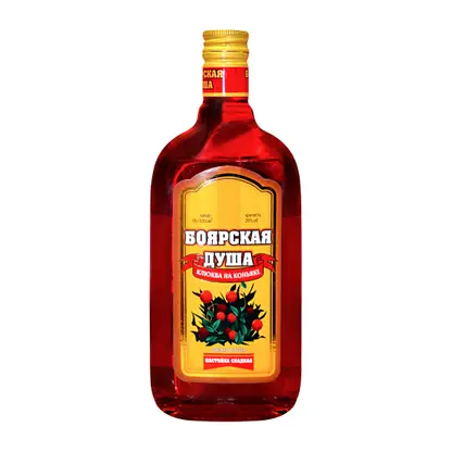 Настойка Боярская душа клюква на коньяке сладкая 20% 500мл