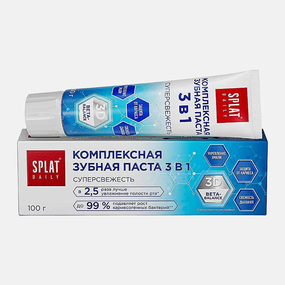 Зубная паста Суперсвежесть 3в1 Daily Splat 100г Зубная паста Суперсвежесть 3в1 Daily Splat 100г