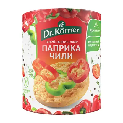Изображение товара Хлебцы хрустящие рисовые паприка чили Dr.Korner 80г