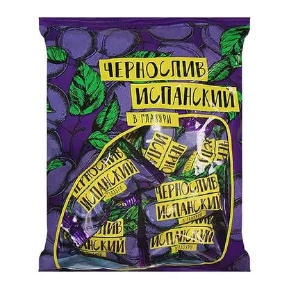 Изображение товара Конфеты Новгородская КФ Чернослив Испанский в глазури 200г натуральный сладкий десерт