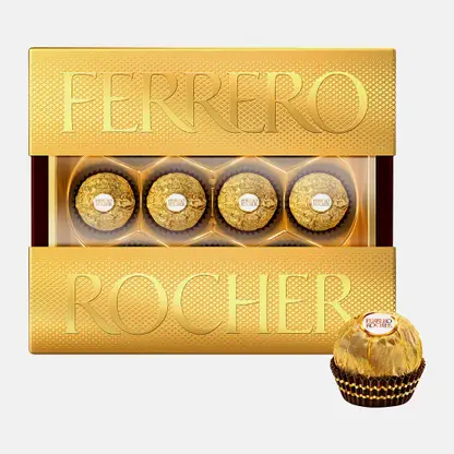 Конфеты Ferrero Rocher из молочного шоколада с начинкой из крема и лесного ореха 125г
