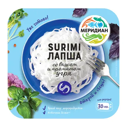 Изображение товара Лапша Меридиан сурими с угрем 130г
