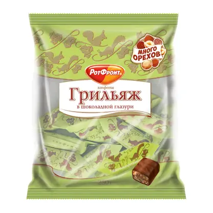 Изображение товара Конфеты Рот фронт Грильяж в шоколаде 200г