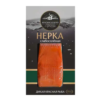 Изображение товара Нерка слабосолёная филе-кусок Красное Золото 150г 