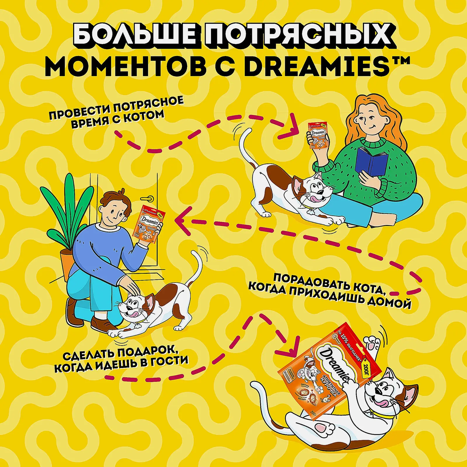 Лакомство для взрослых кошек с курицей Dreamies 200г - фото 3