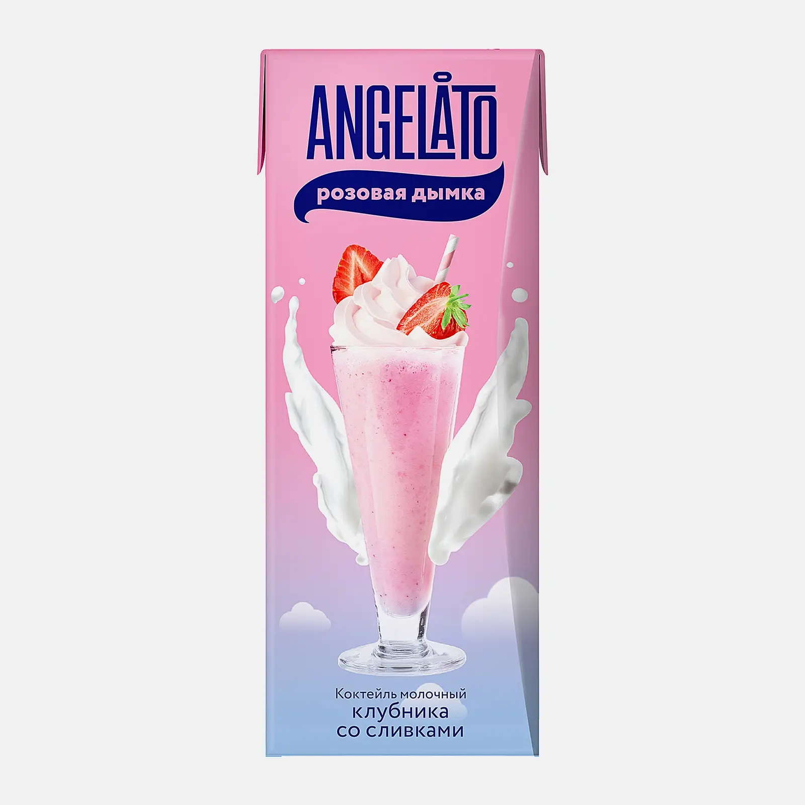 Изображение товара Молочный коктейль со вкусом Клубника со сливками Angelato 2% 200г