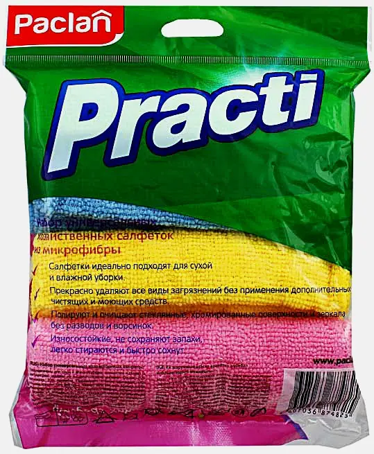 Набор салфеток Paclan универсальные из микрофибры 30*30см 4шт - фото 3
