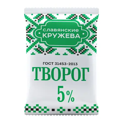 Изображение товара Творог Славянские кружева 5% 180г