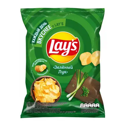 Изображение товара Чипсы Lays Зелёный лук 70г