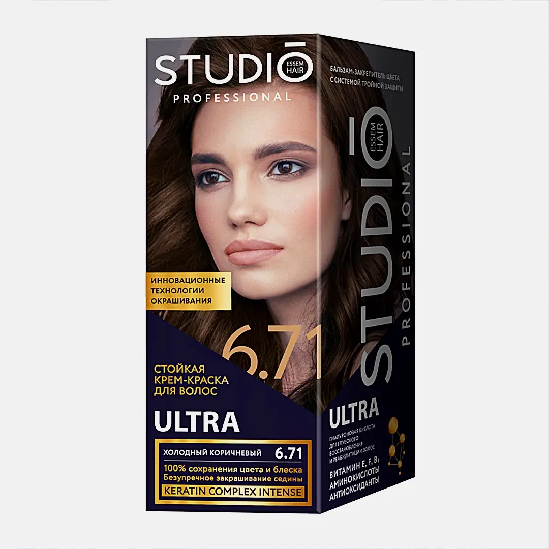 Стойкая крем-краска Studio 6.71 Холодный коричневый 115мл