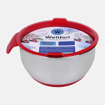 Миска нержавеющая сталь Вишня 2.5л Wellfort