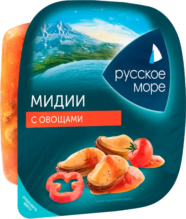 Изображение товара Мидии Русское море с овощами 150г