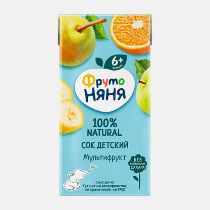 Мультифруктовый сок с 6 месяцев Фрутоняня 200мл