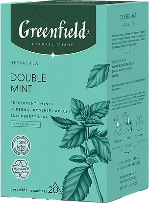 Напиток чайный Greenfield Natural Tisane двойная мята 20 пирамидок