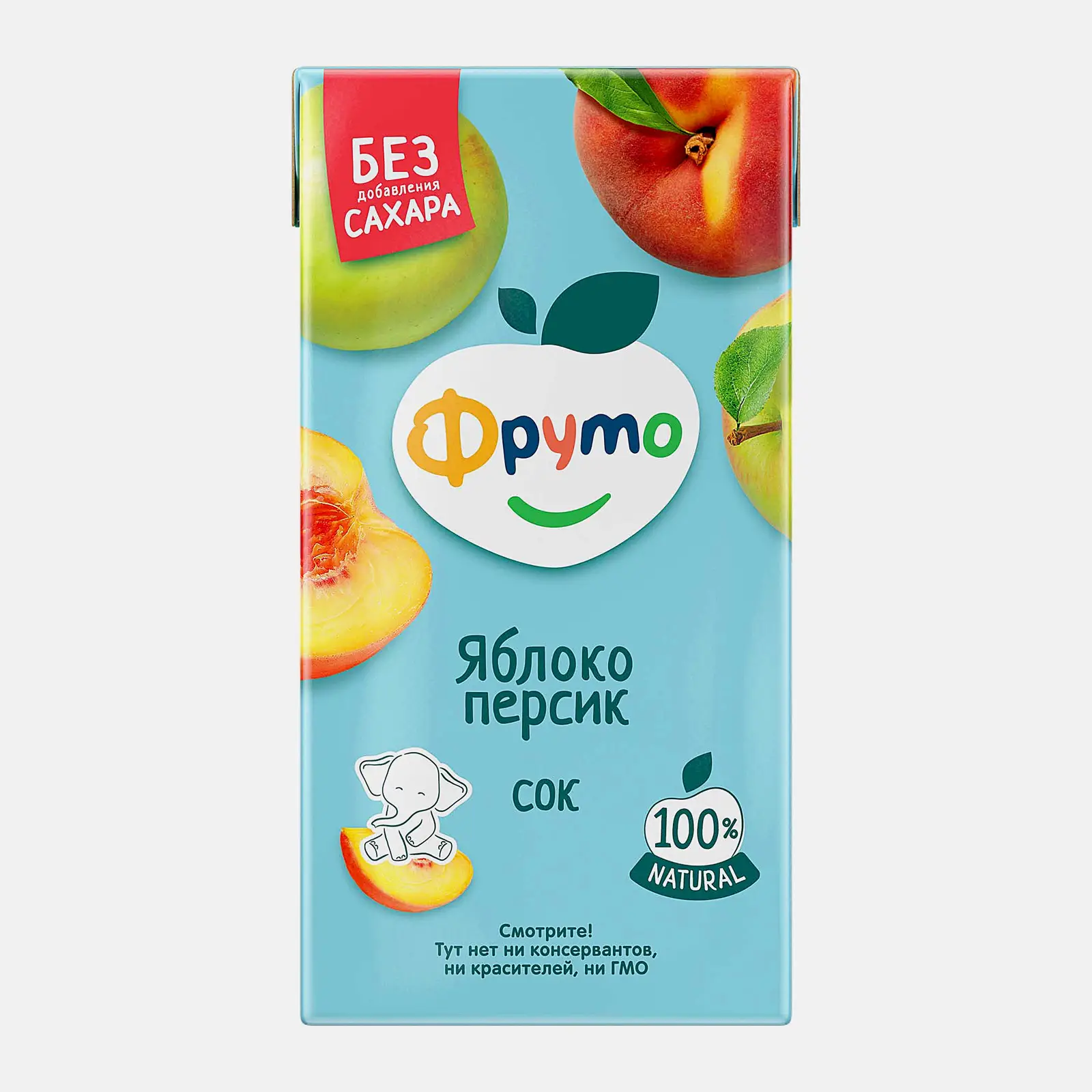 Изображение товара Детский сок Фрустония Яблоко-Персик 500 мл натуральный без добавленного сахара