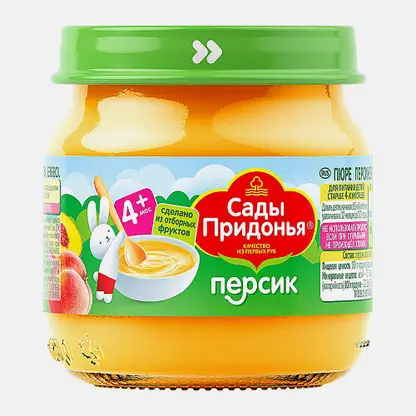 Пюре Сады Придонья персик с 4 месяцев 80г