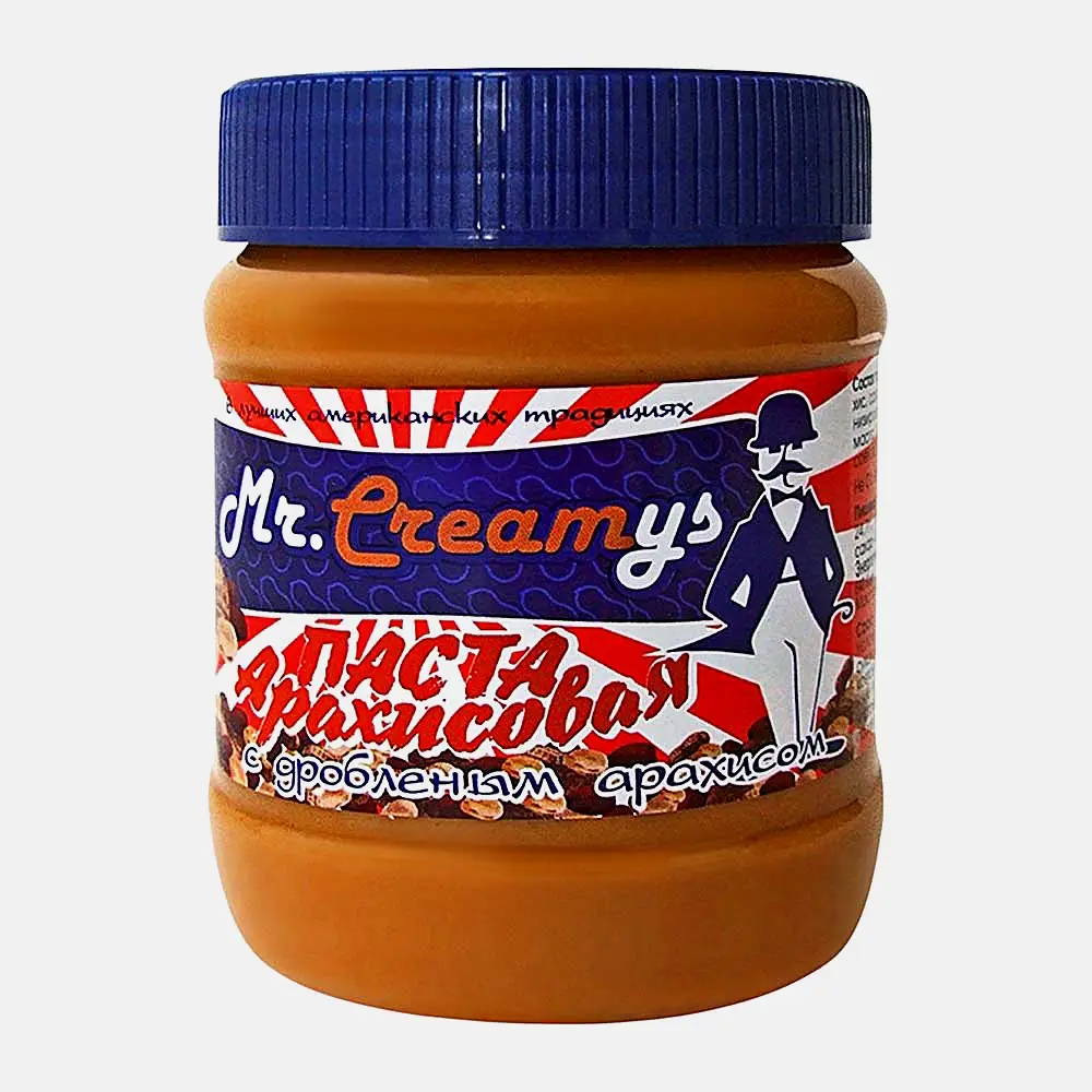 Паста Mr.Creamys арахисовая с дробленным арахисом 340г