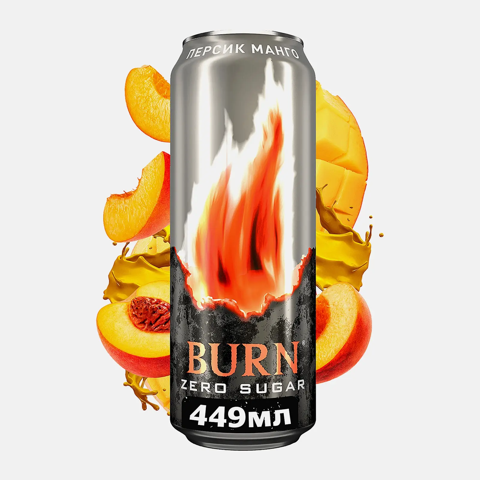 Энергетический напиток Burn Персик Манго Zero 449мл - фото 4