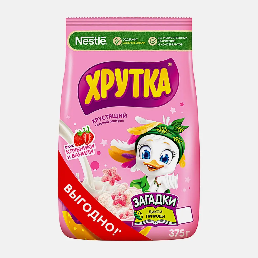Готовый завтрак Хрутка клубника-ваниль 375г Готовый завтрак Хрутка клубника-ваниль 375г