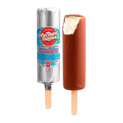 Изображение товара Мороженое Эскимо Чистая Линия 80 г натуральное шоколадное