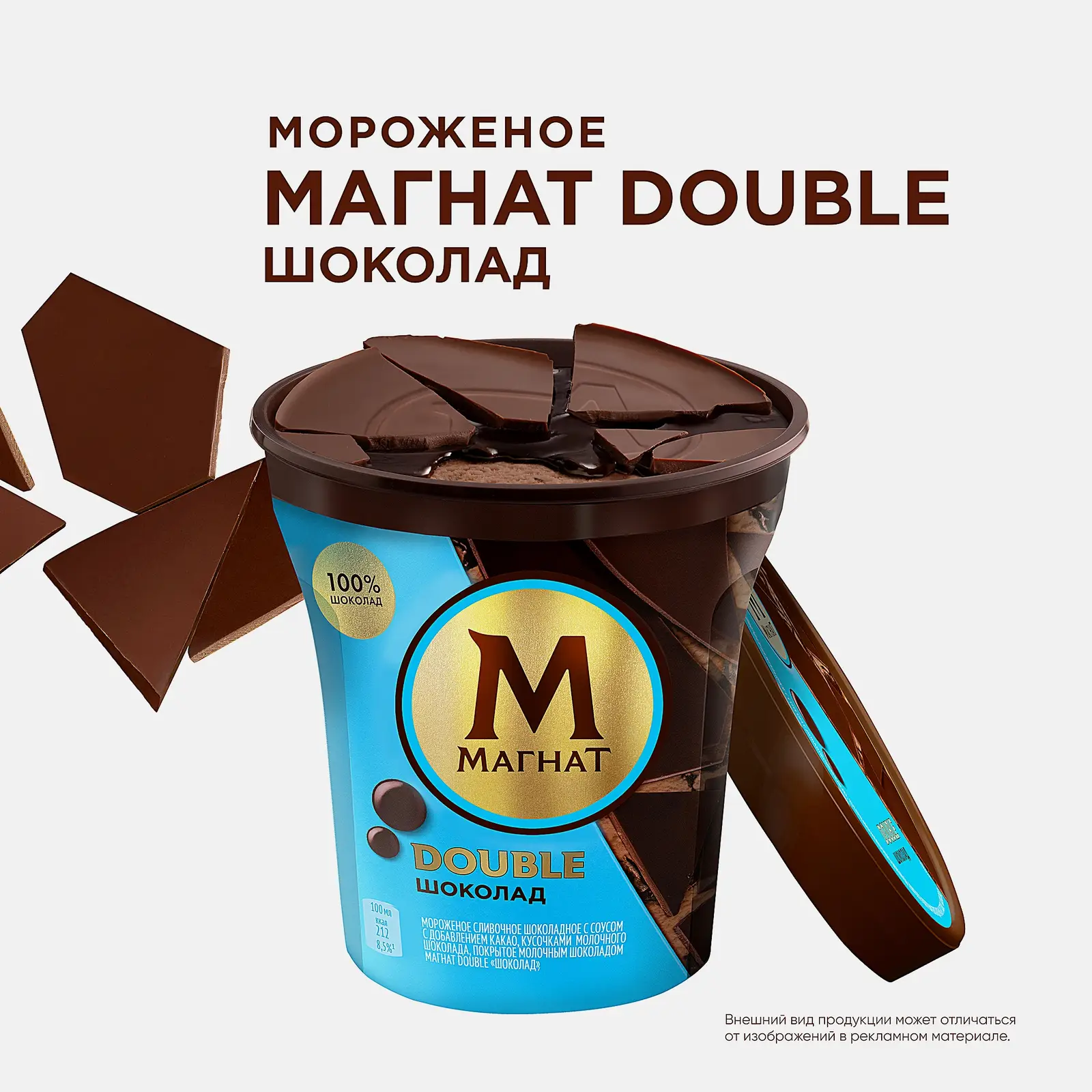 Мороженое Магнат Пинта Шоколадное c кусочками настоящего шоколада 310г