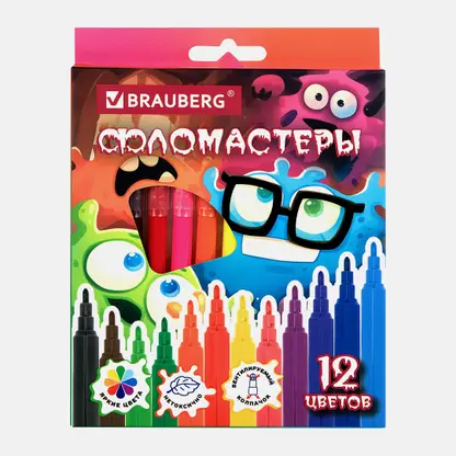 Фломастеры Монстры Brauberg 12 цветов