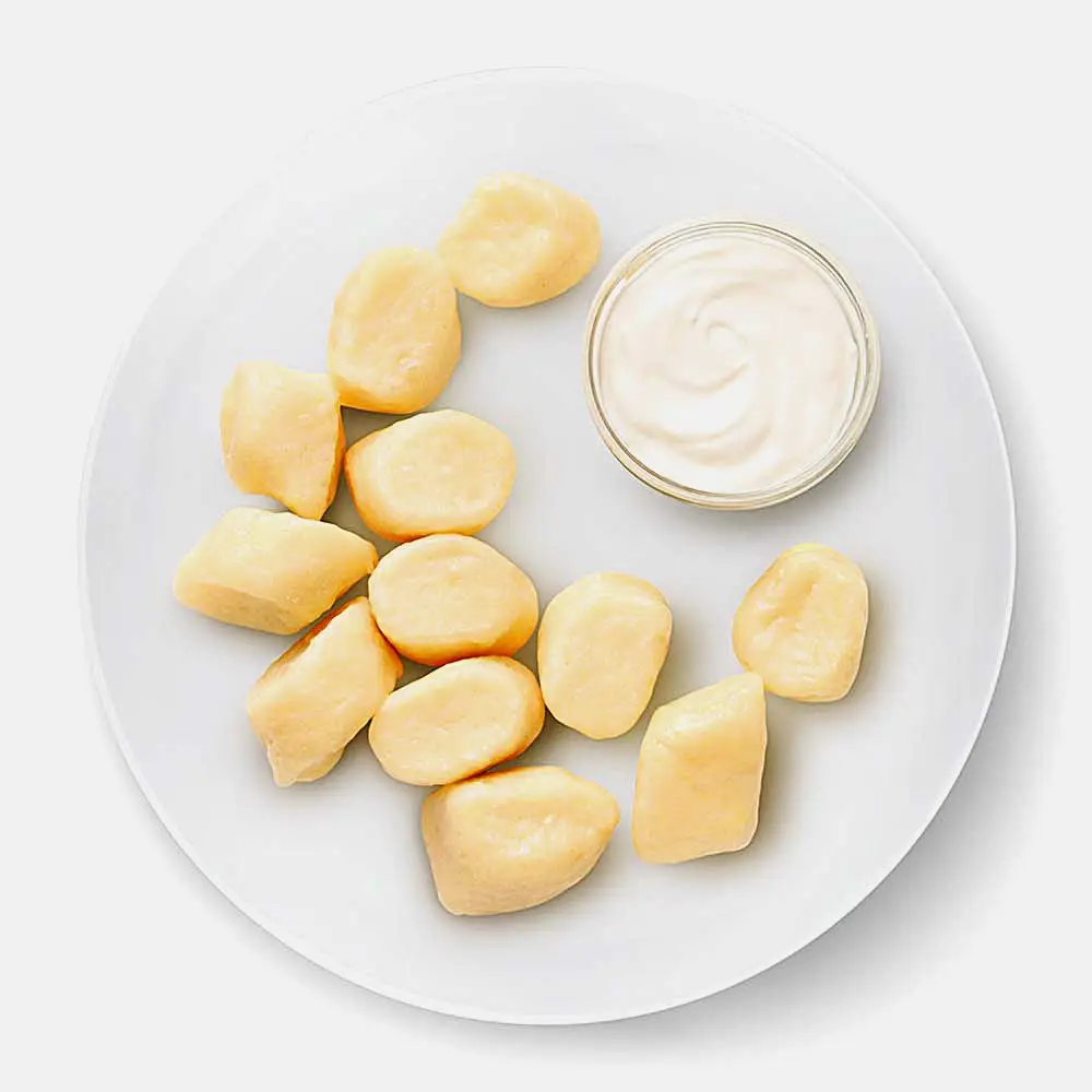 Изображение товара Ленивые вареники со сметаной 150г вкусное блюдо из творога