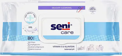Салфетки влажные Seni Care с витамином Е и аллантоином 80шт