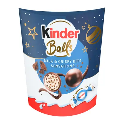Изображение товара Конфеты с молочной начинкой и печеньем Kinder Balls 90г