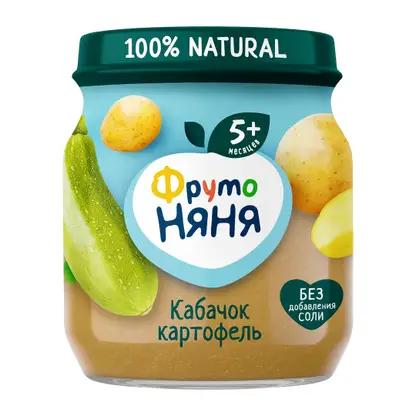 Изображение товара Пюре Фрутоняня Кабачок картофель с 5 месяцев 110г