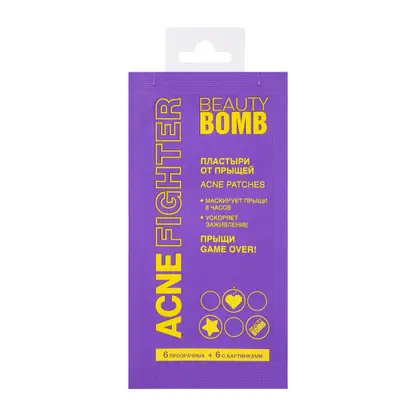 Изображение товара Пластыри от прыщей Beauty Bomb Acne fighter разноцветные 12шт