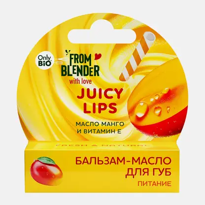 Питательный бальзам-масло для губ витамин Е и масло манго Only Bio