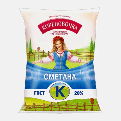 Сметана Кореновочка 20% 400г