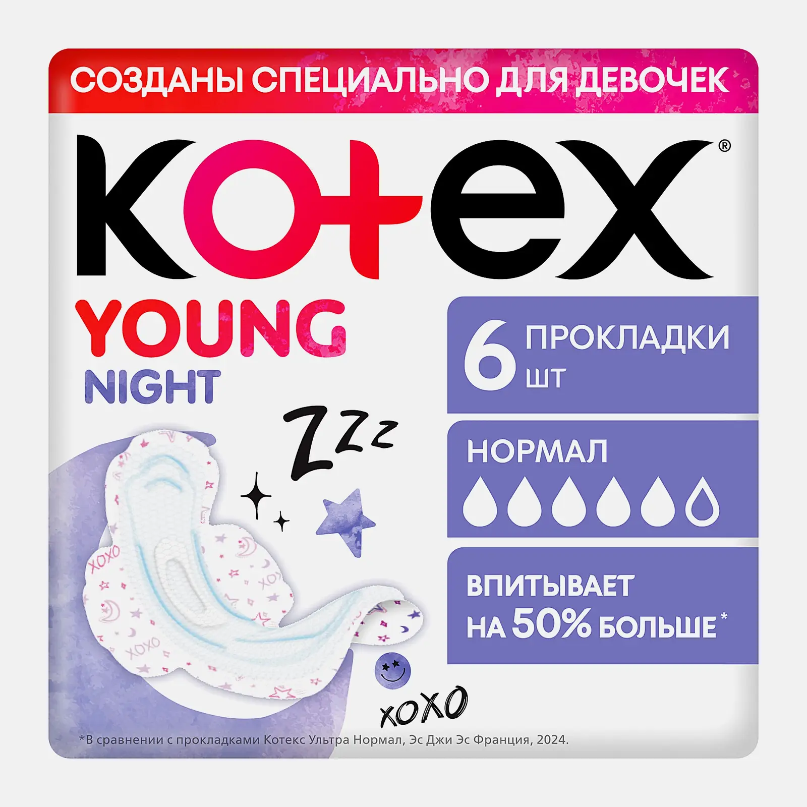 Прокладки Kotex Young Ночные 6 шт