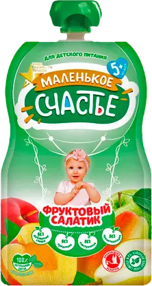 Изображение товара Пюре детское Маленькое счастье фруктовый салатик 90г