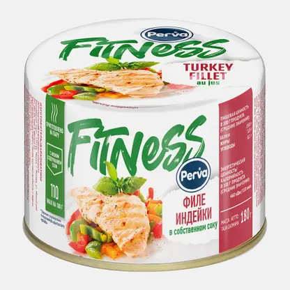 Филе индейки Perva Fitness в собственном соку консервированный 180г