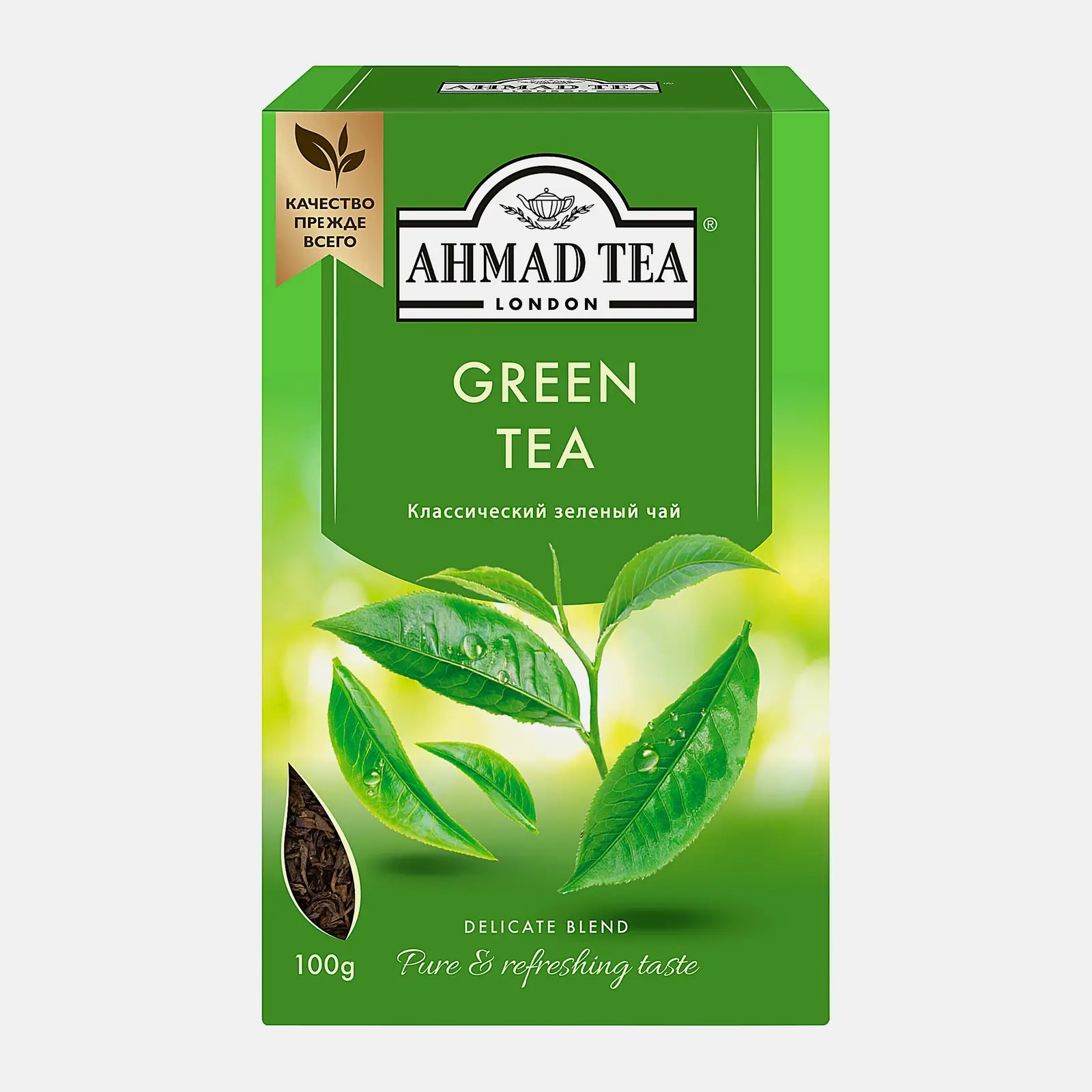Изображение товара Чай зеленый Ahmad Tea Green Tea 100г Изображение товара Чай зеленый Ahmad Tea Green Tea 100г