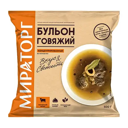 Изображение товара Бульон Мираторг говяжий замороженный 500г