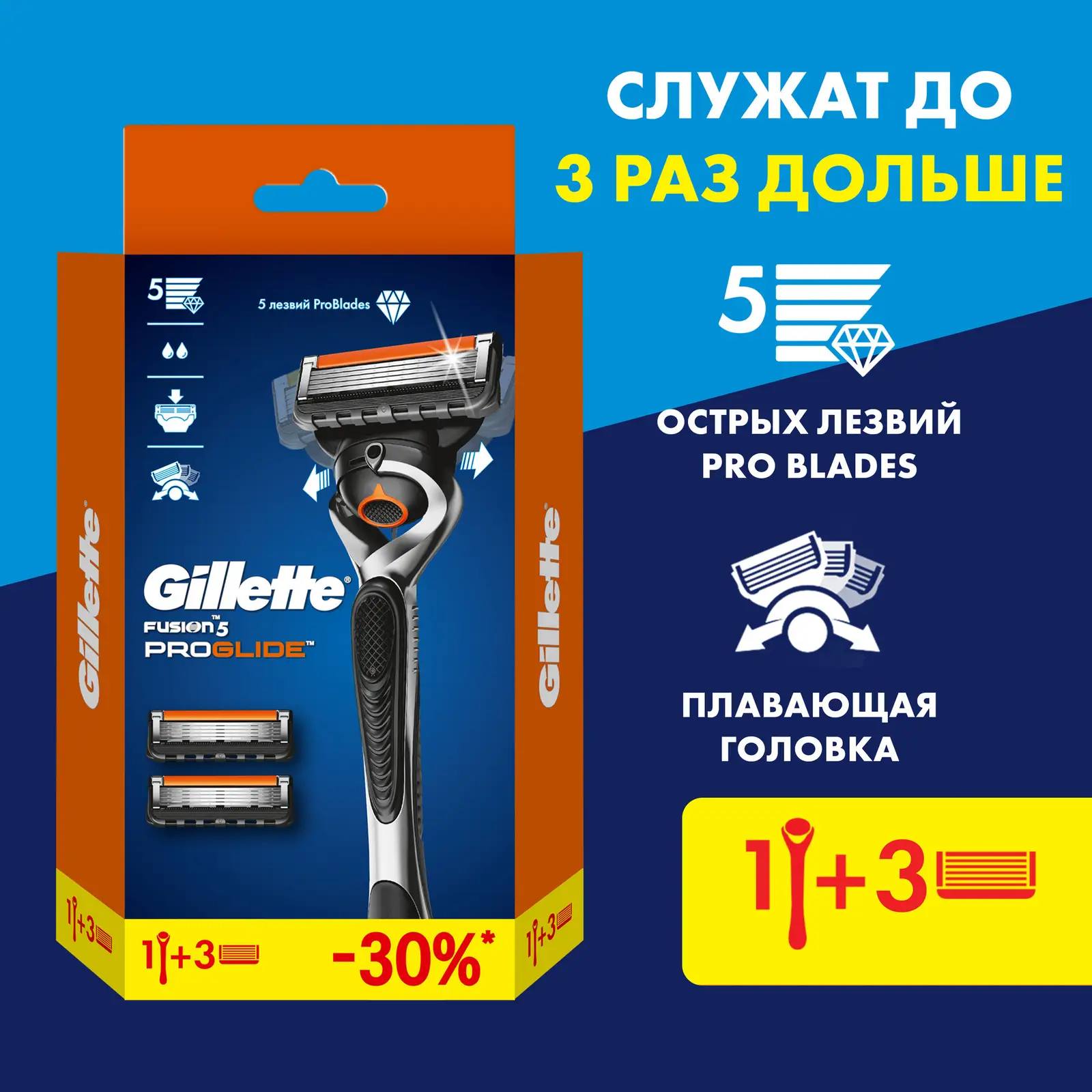 Станок для бритья Gillette Fusion 5 Proglide 3 кассеты