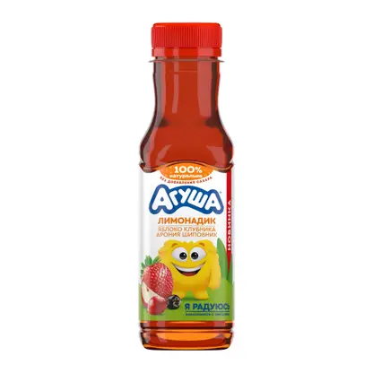 Изображение товара Напиток Агуша Лимонадик яблоко-клубника-арония-шиповник 300мл