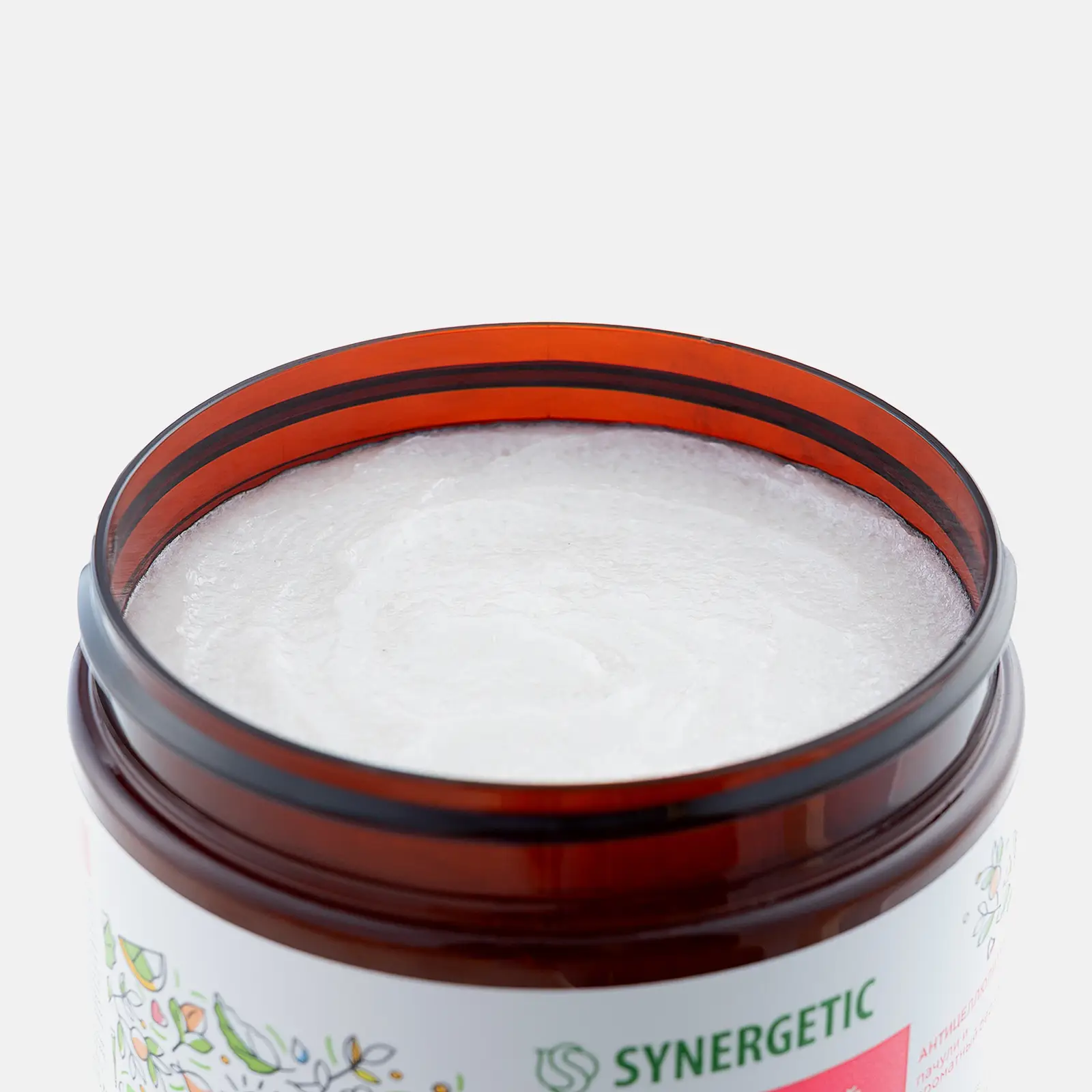 Скраб для тела Synergetic Натуральный солевой антицеллюлитный пачули и ароматный бергамот 300мл