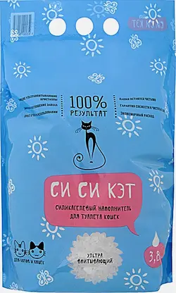 Наполнитель Си Си Кэт для кошек силикагель 3.8л