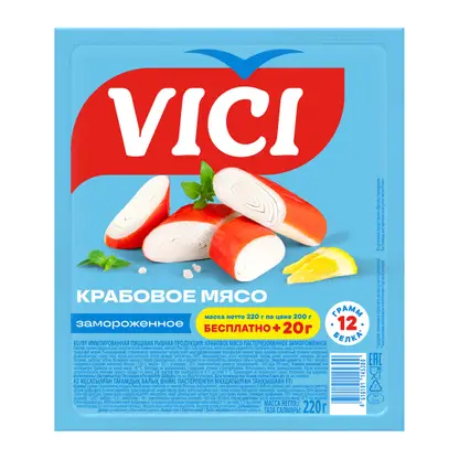 Изображение товара Крабовое мясо Vici замороженное 220г