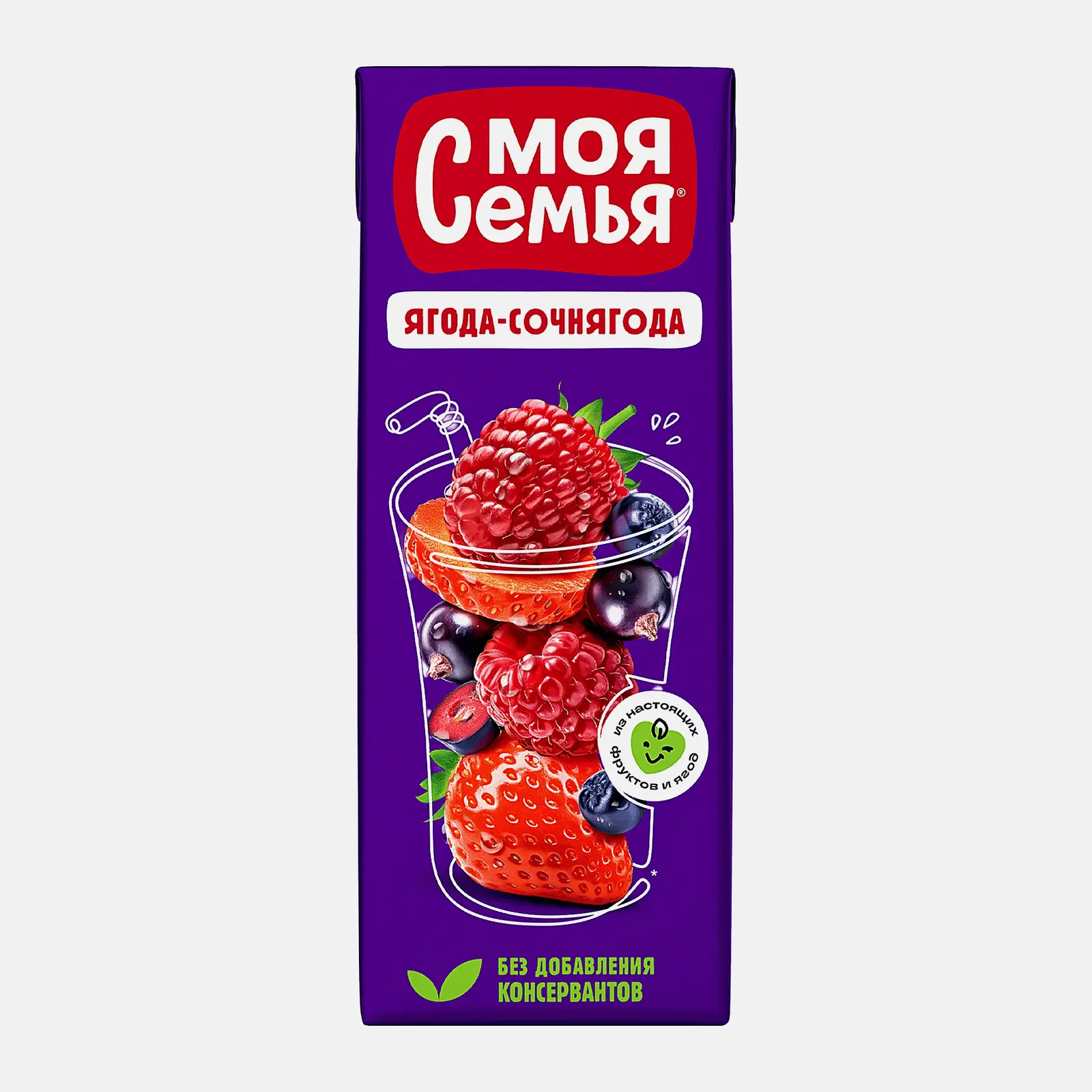 Напиток сокосодержащий Ягода-Сочнягода Моя семья 200мл