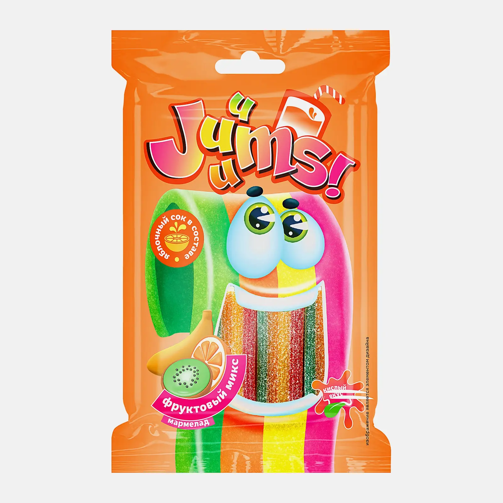Изображение товара Мармелад ремешки Juuums с кислым фруктовым вкусом Изображение товара Мармелад ремешки Juuums с кислым фруктовым вкусом
