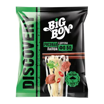 Изображение товара Рисовая лапша с соусом Фо Бо Big Bon Discovery 65г