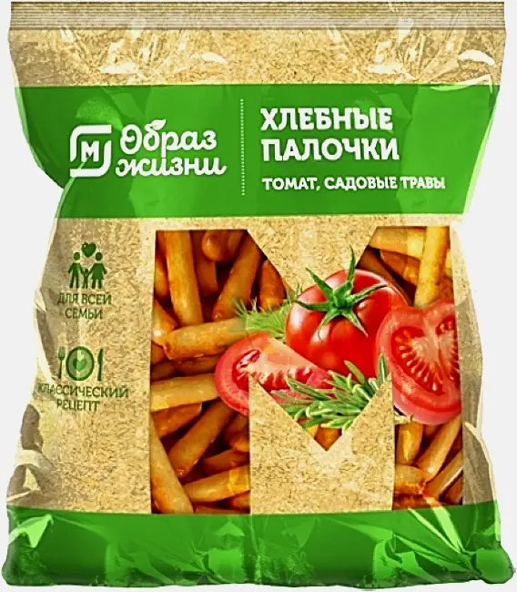 Изображение товара Хлебные палочки со вкусом томата и садовых трав М Образ жизни 120г