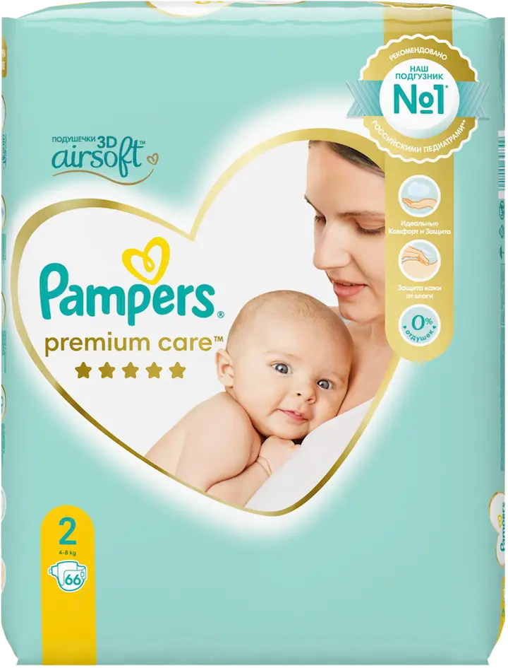 Подгузники Pampers Premium Care Mini 4-8кг 66шт