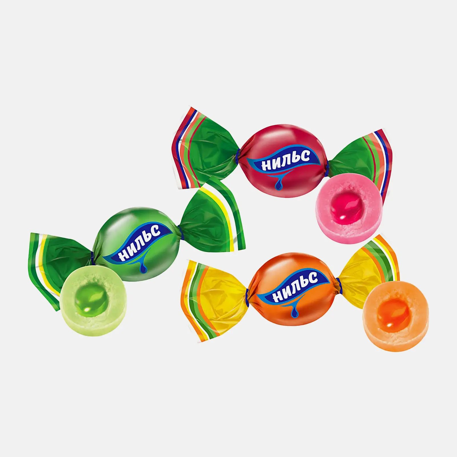 Изображение товара Мягкая жевательная карамель Нильс с фруктовыми вкусами, 0.3 кг