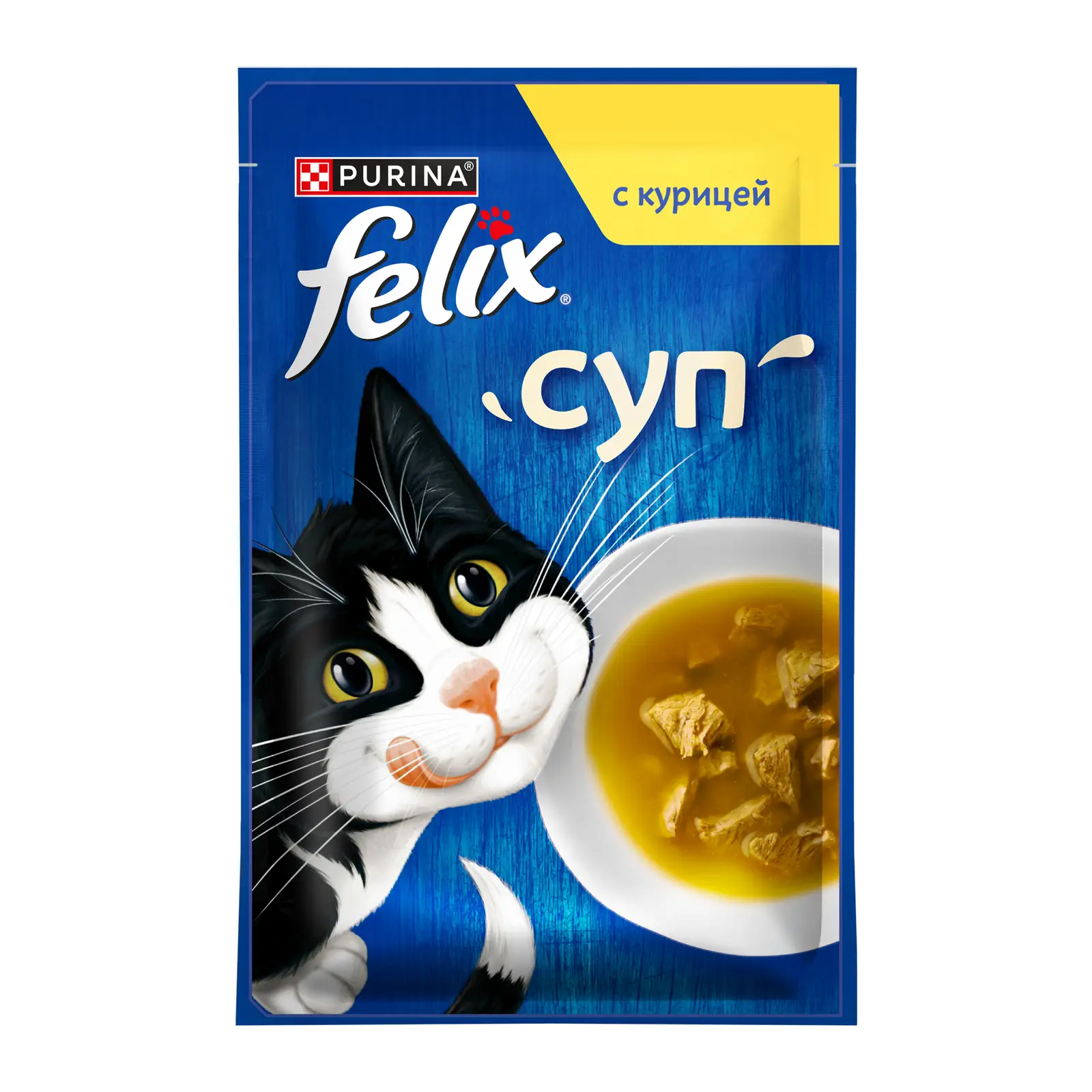 Влажный корм для кошек Felix Суп с курицей 48г